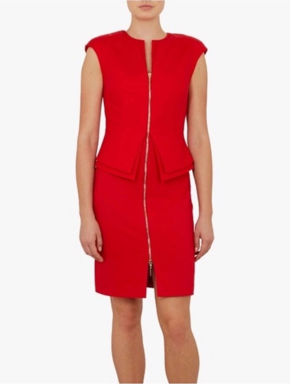 Ted Baker Structured Zip Peplum Dress